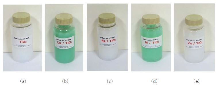 그림 1-2-16. 나노 금속/금속산화물 콜로이달 복합 광촉매