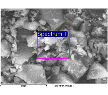 그림 1-2-26. 나노 금속/광촉매 분말 Ag/TiO2 SEM/EDS 분석