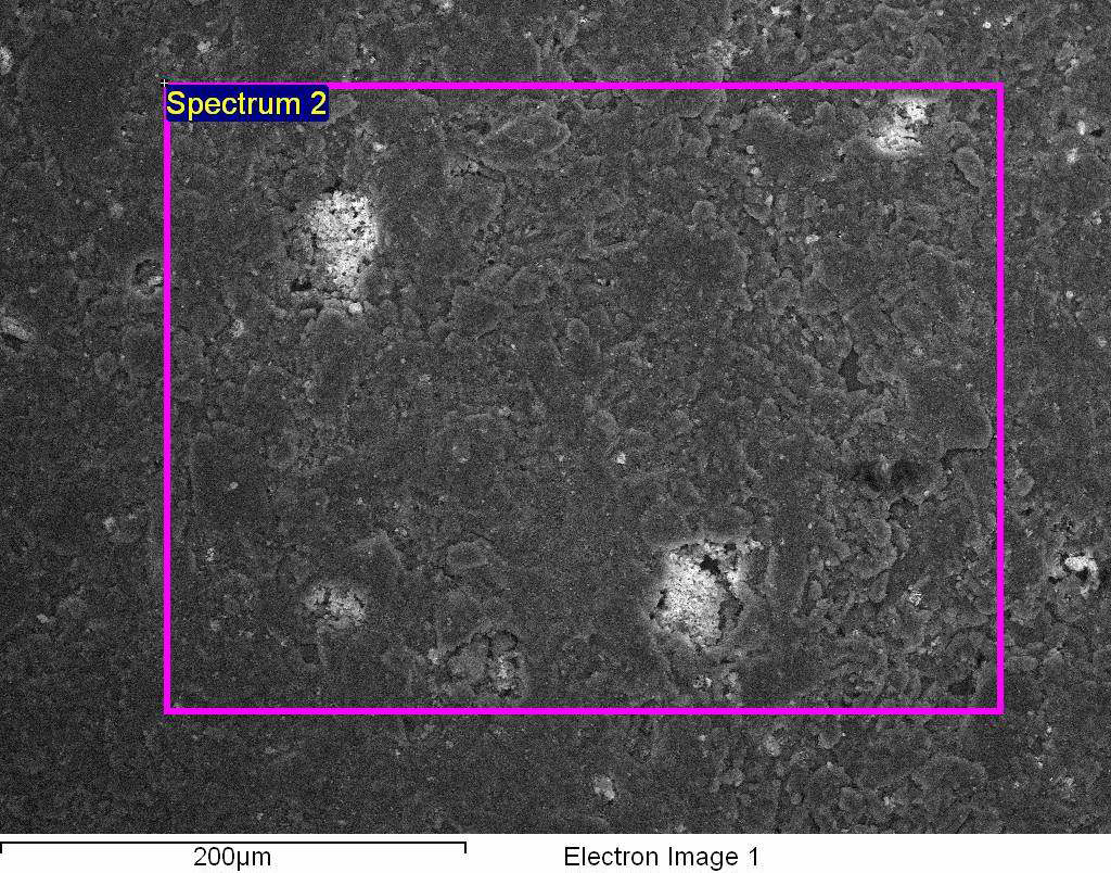 그림 1-3-25. 나노금속/광촉매(Zn/TiO2)가 처리된 고효율 흡착제 SEM/EDS 분석 사진