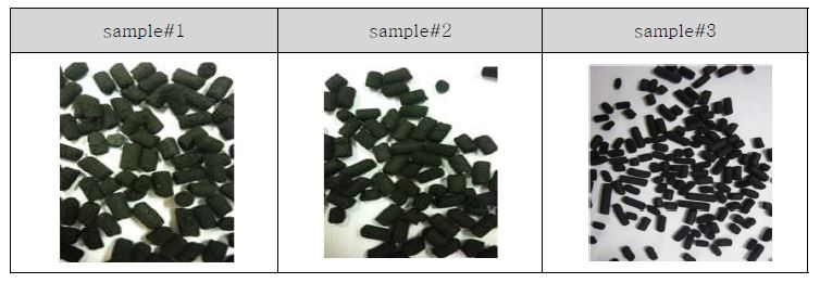 그림 2-1-3. 활성탄 흡착제(석탄계 샘플) 조립활성탄