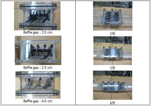 Baffle 간격별 장치