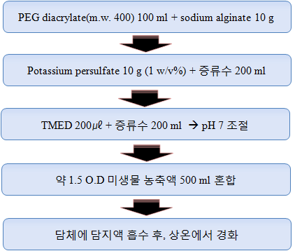 그림 3-5. 최적화된 포괄고정화 담체 제조방법