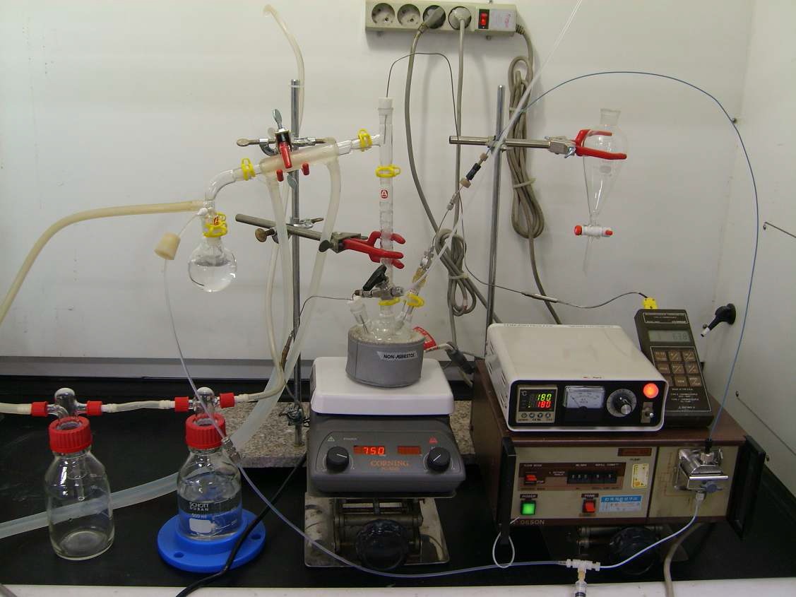 Fig. 2-11. Semi-batch reaction experimental system at atmospheric condition