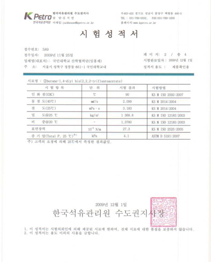 Physical Property of Butane-1,4-diyl bis(2,2,2-trifluoroacetate)