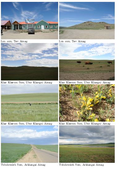 그림 9. 몽골 울란바타르에서 흡수골 지역의 세부조사 지점 전경