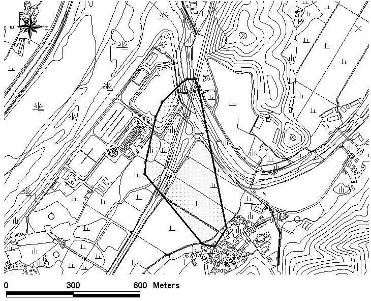 Figure 63. 100% minimum convex polygon home range of radio-tracked ♀3 P.abramus.