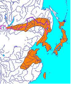 Figure 14. Distributional area of Vespertilio sinensis.