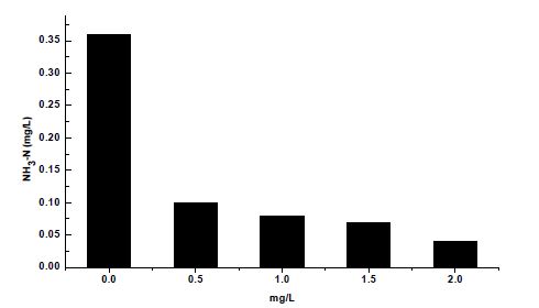 오존주입 농도별 NH4-N 농도 변화