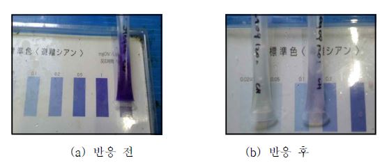 Fig. 53. Kit를 사용한 시안 농도 확인