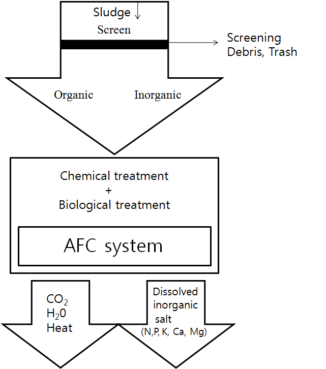 그림 1-14. AFC system 슬러지 파괴 모식도