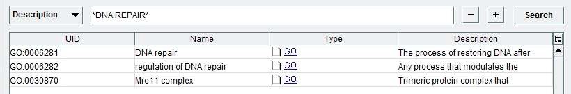그림 112. “DNA Repair”와 관련 있는 GO엔트리