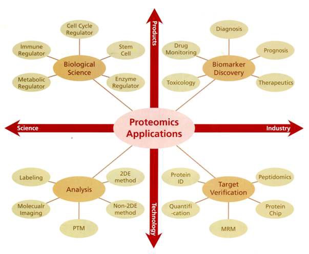 그림 18. 프로테오믹스의 다양한 구성 기술과 활용성