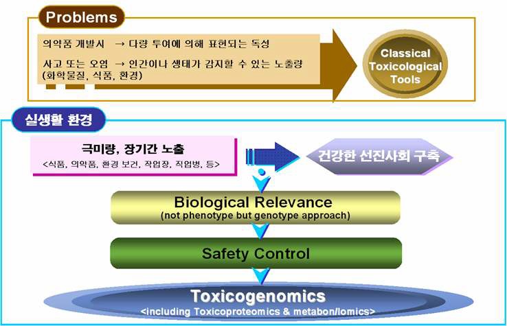 그림 26. 화학물질의 안전평가에 있어 toxicogenomics 연구의 중요성