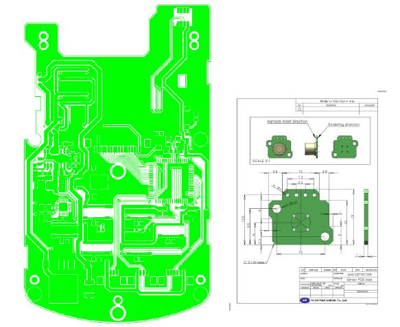 그림 3-93. 악취물질 감지센서 측정시스템 PCB 및 센서 PCB 설계 형상