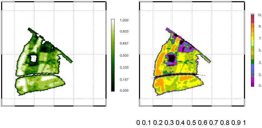 양수리지역 연구의 NDVI (Normalized Difference Vegetation Index)