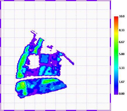 2010년 8월의 Rapideve image에 기초한 양수리지역의 LAI(Leaf Area Index)