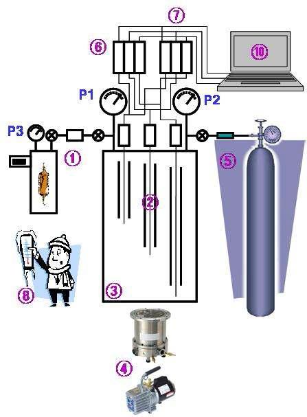 Configuration of the radioactive gas measurement system.