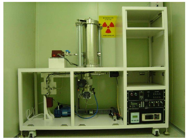 Photograph of the radioactive gas measurement system.