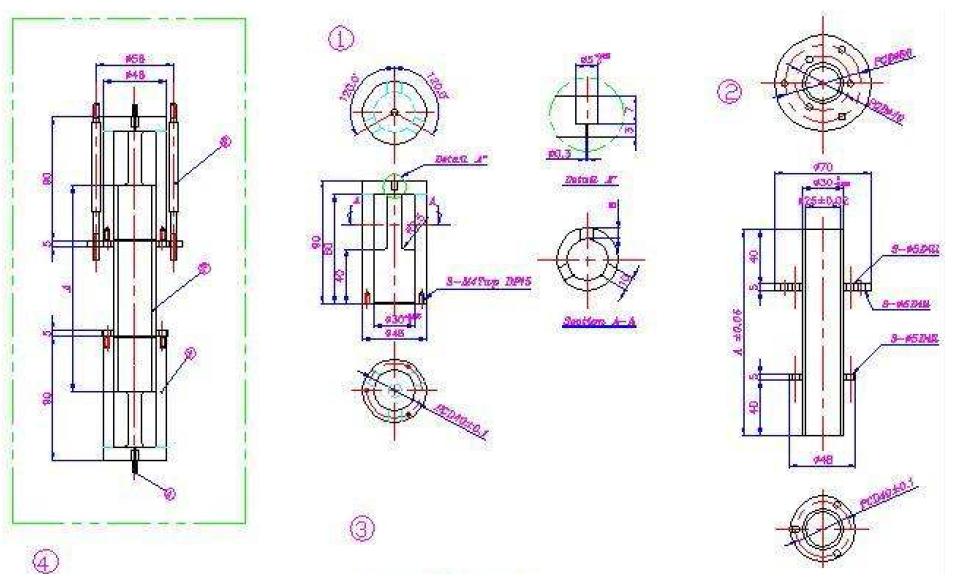 Desigin drawing of proportional gas counter.