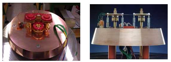 Coaxial microcalorimeters at PTB. (Left) 7 mm. (Right) 3.5 mm.