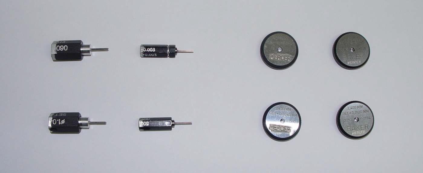 Diameter standards for 2.4 mm air line. (Left) Outer diameter. (Right) Inner diameter.