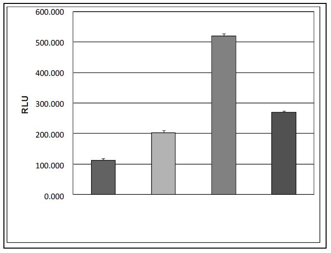 HDAC inhibitors increased the luciferase expression from ∆24-luc transduced lung cancer cells (A549) (in vitro).