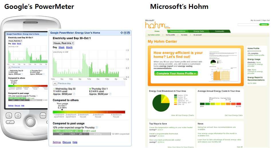 Google과 MS의 에너지 모니터링 서비스