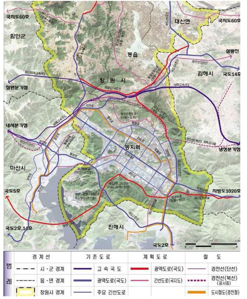 창원시 광역교통망 계획도