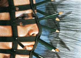 Rebecca Horn, Pencil Mask, 1972.