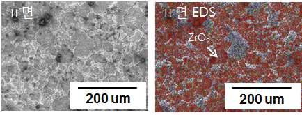 ZrN/W의 Oxy-acetylene 토치 시험 후 산화표면의 미세조직