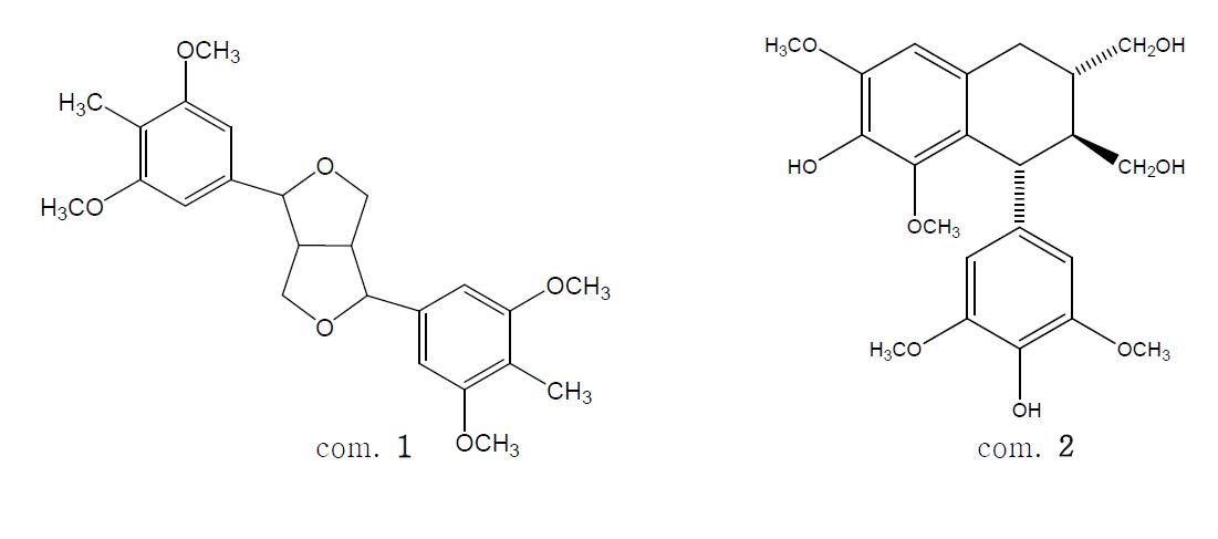 Chemical structures of compounds 1,2 isolated from the A. julibrissin.