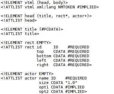 VTML DTD문서 일부분