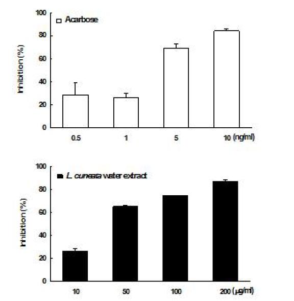 Effect of L. cuneata water extract on α-glucosidase activity.