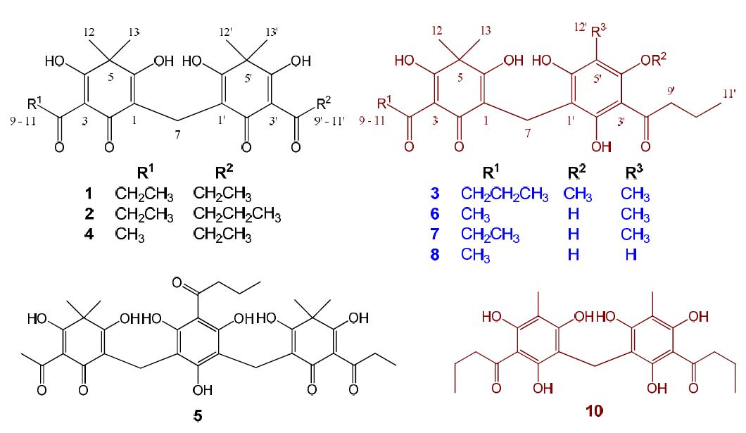 Fatty acid synthase inhibitory compounds isolated from Drypteris crassirhizoma.
