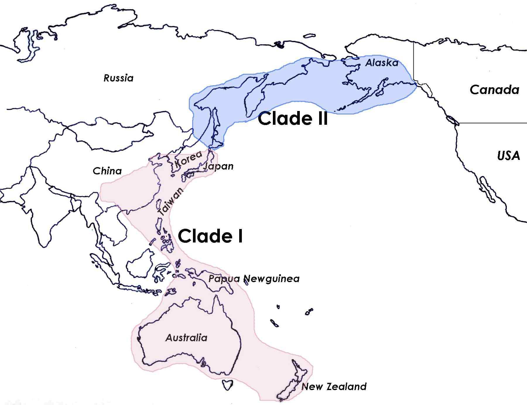 Distribution pattern of Isoetes species in East Asia, Australia, and Alaska (modified from Hoot et al., 2006)