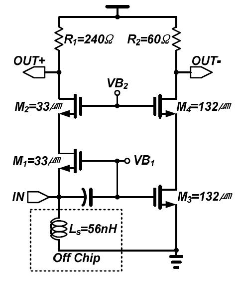 Wideband CGCS LNA schematic