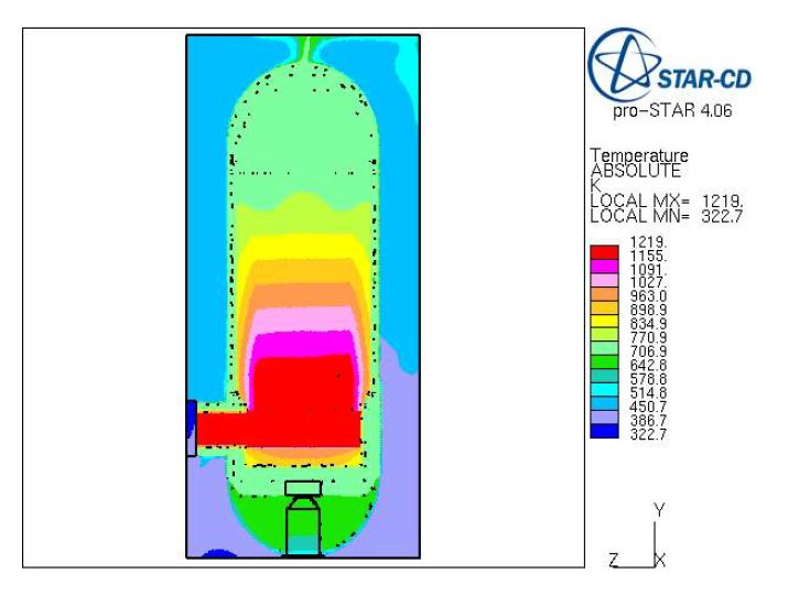 Fig. 3.58 Temp. distribution (conjugate region).