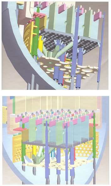 Fig. 3.17 1/4 cut 3D CAD model NSSS lower plenum.