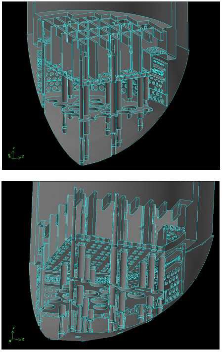 Fig. 3.18 1/4 cut 3D CAD model NSSS lower plenum.