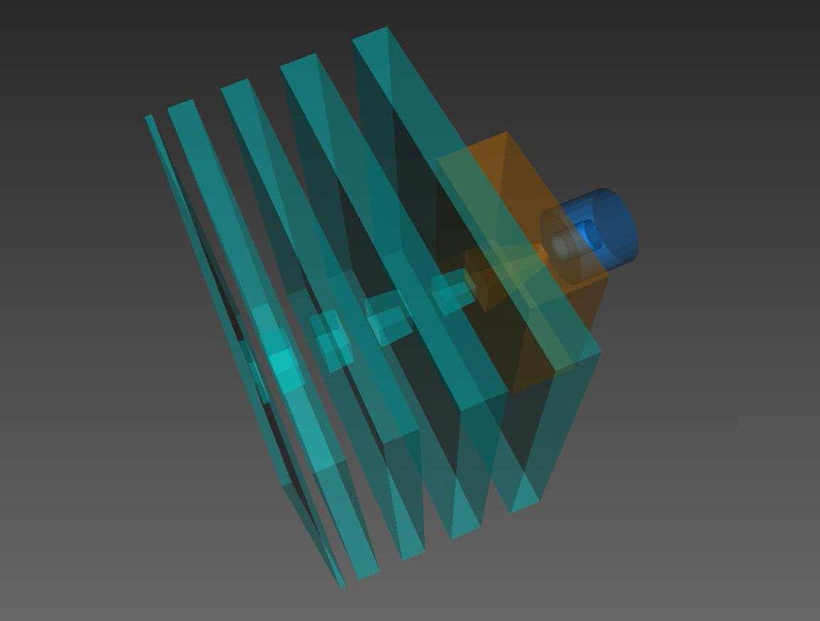 Geant4 visualization of the Eldorado 6 Co-60 therapy unit