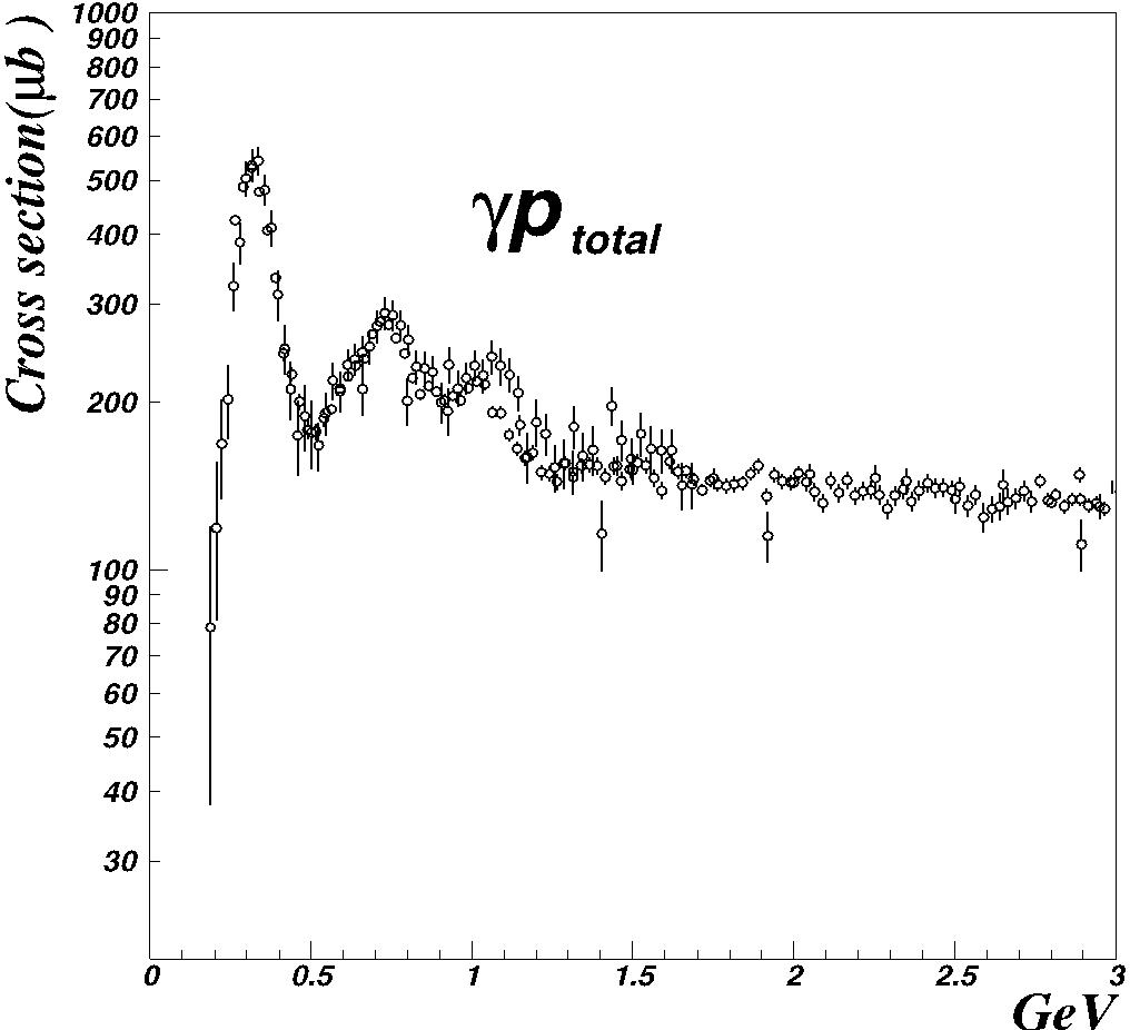 γp 반응에 대한 전체 반응단면적