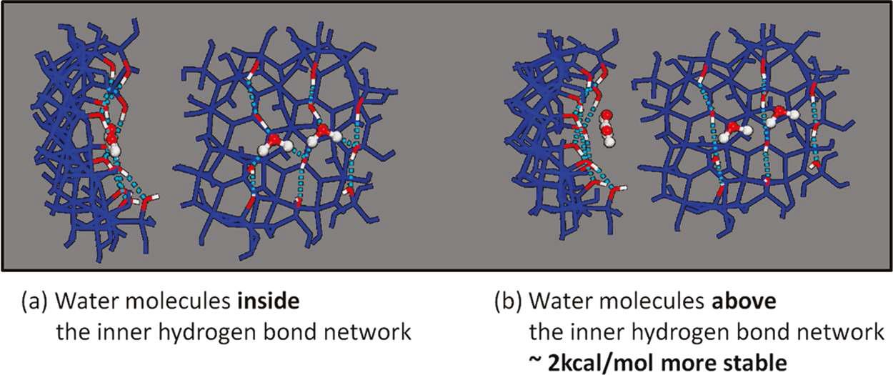 물 분자를 포함하는 Imogolite 내부 분자 모형