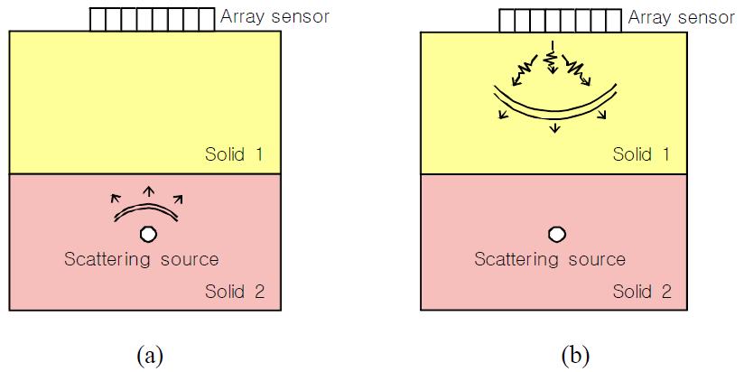 Through-transmission and pulse echo time reversal principle