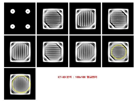 그림. 49. 100 x 100 x 60 mm 크기의 열전판 모듈 CT-3D 분석 (수정 전 설계).