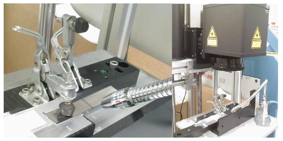 Laser pulse welding experimental setup