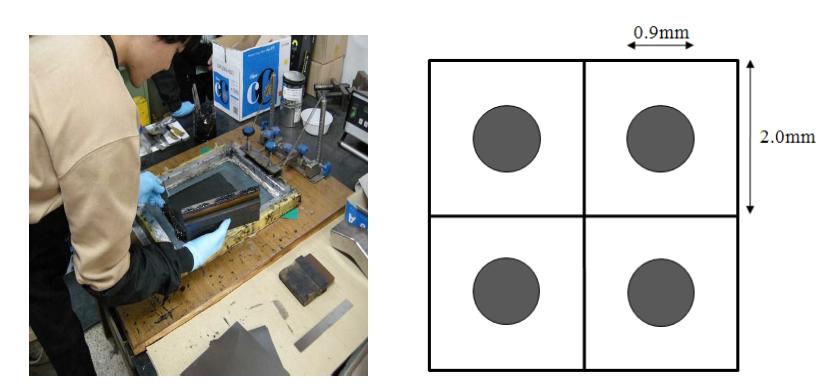 The gird marking and schematic of gird for FLD specimen