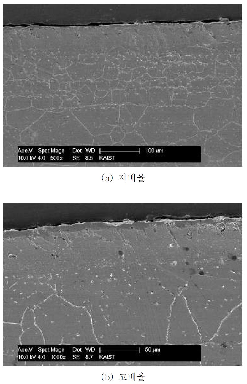 Alloy 617 전자빔 재용해 시편 900℃ 대기환경 1000 시간 산화 실험