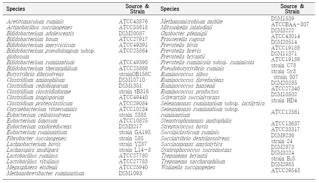 List of culturable rumen bacteria