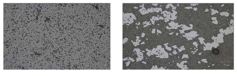 Microscopic photograph of the yeast cells at 0.1% (left), 0.2%(right) PEI