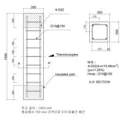 (a) hoop 간격 150mm 실험체 상세